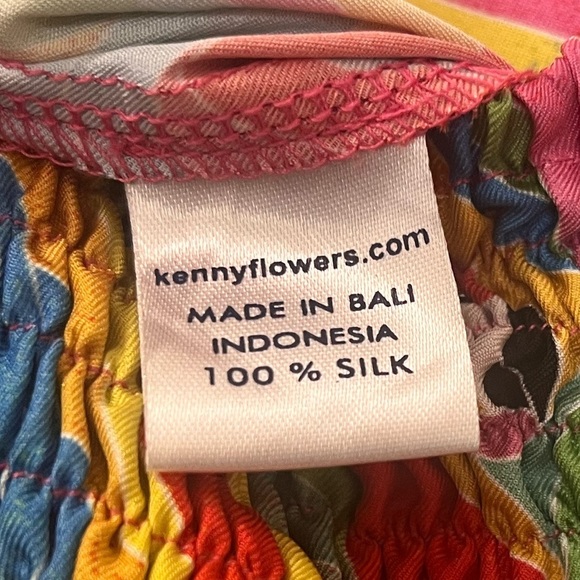 Kenny Flowers Dress Boho Caribbean Bird Print Silk‎ Midi Sz S - Picture 7 of 7